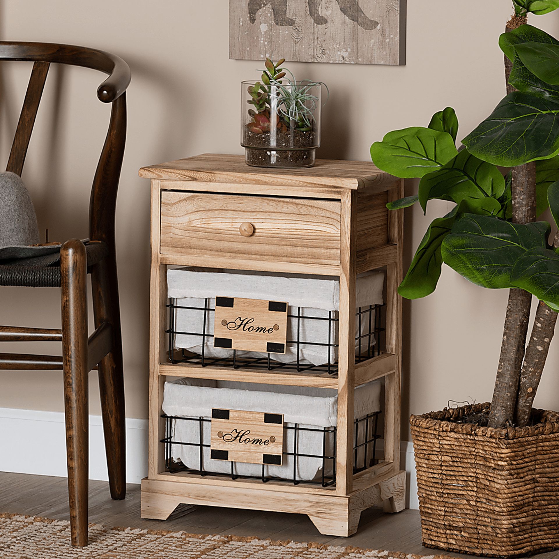 Adrama Brown Small Nightstand - Image 7