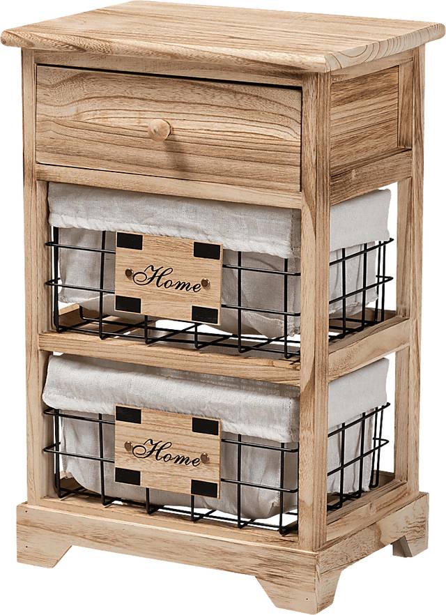 Adrama Brown Small Nightstand - Thumbnail - Image 1