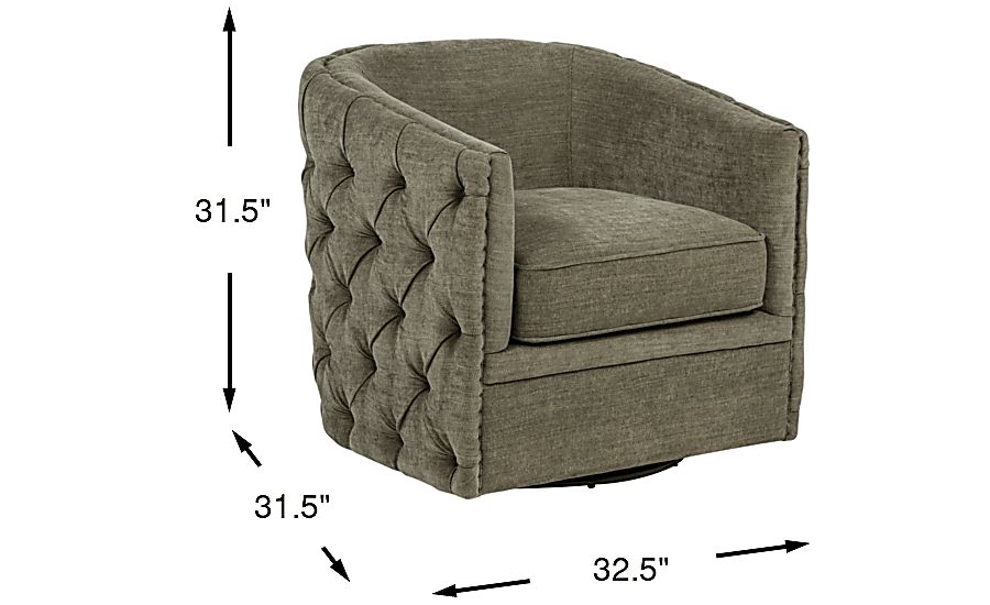 Adriana Swivel Accent Chair - Thumbnail 3