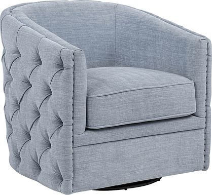 Adriana Light Blue Swivel Chair