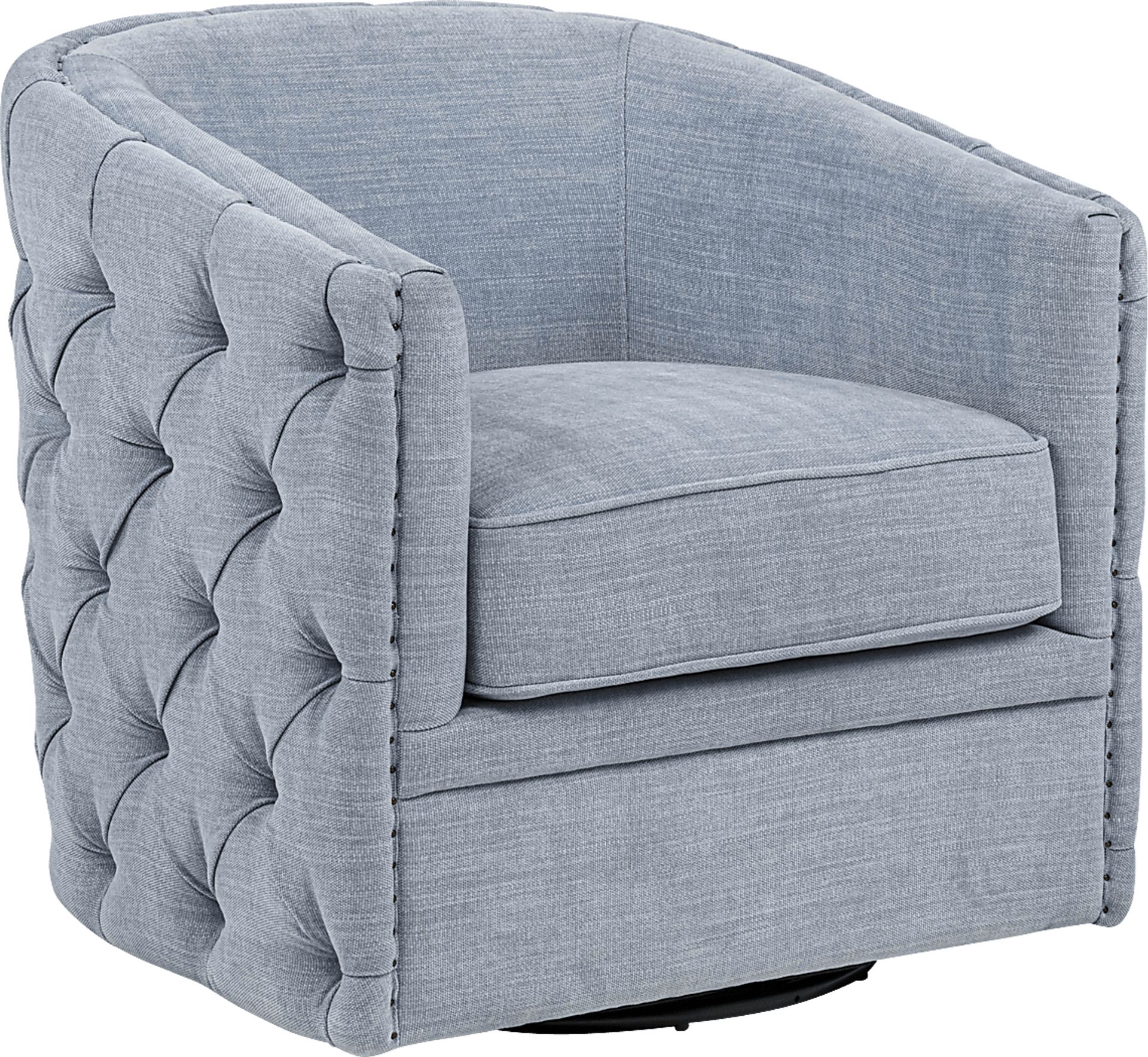 Adriana Light Blue Swivel Chair - Image 1