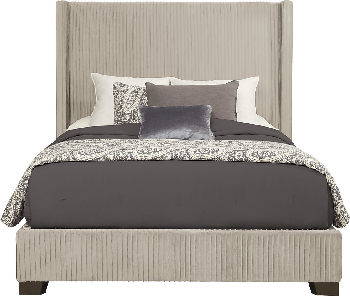 Adrie Beige 3 Pc Queen Upholstered Bed