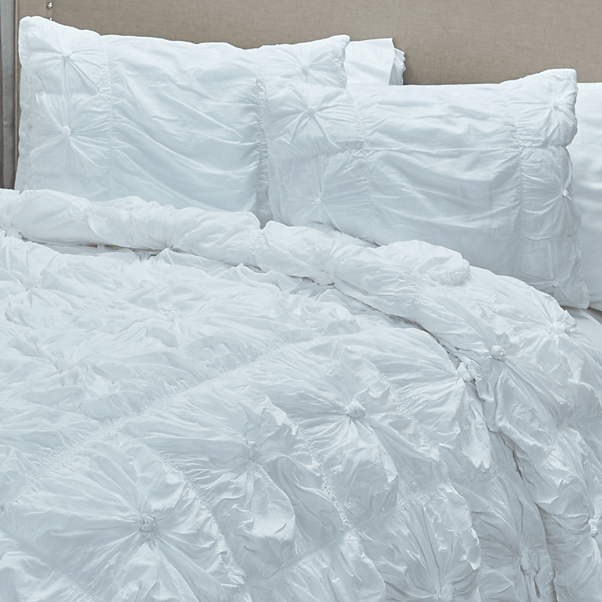 Adrina White 3 Pc King Comforter Set - Image 3