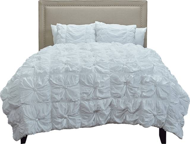 Adrina White 3 Pc Queen Comforter Set - Thumbnail - Image 2