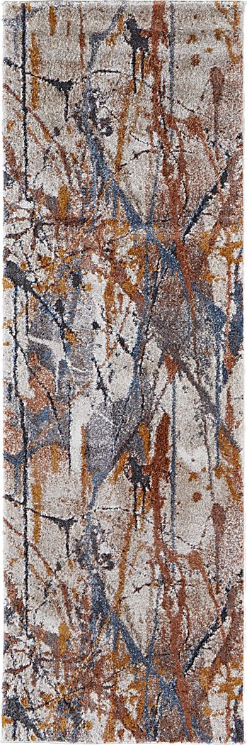 Adrirah Blue/Orange 2'6 x 8' Runner Rug