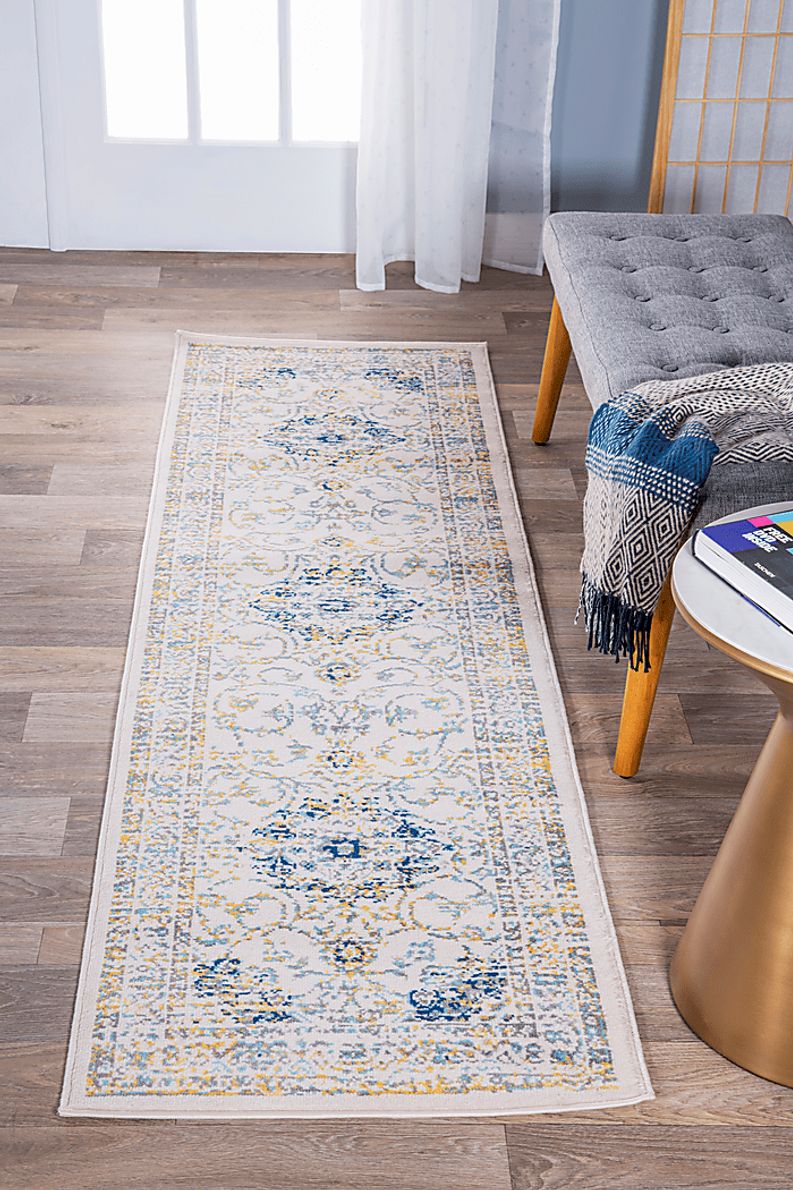 Advay Blue 2' x 7' Runner Rug