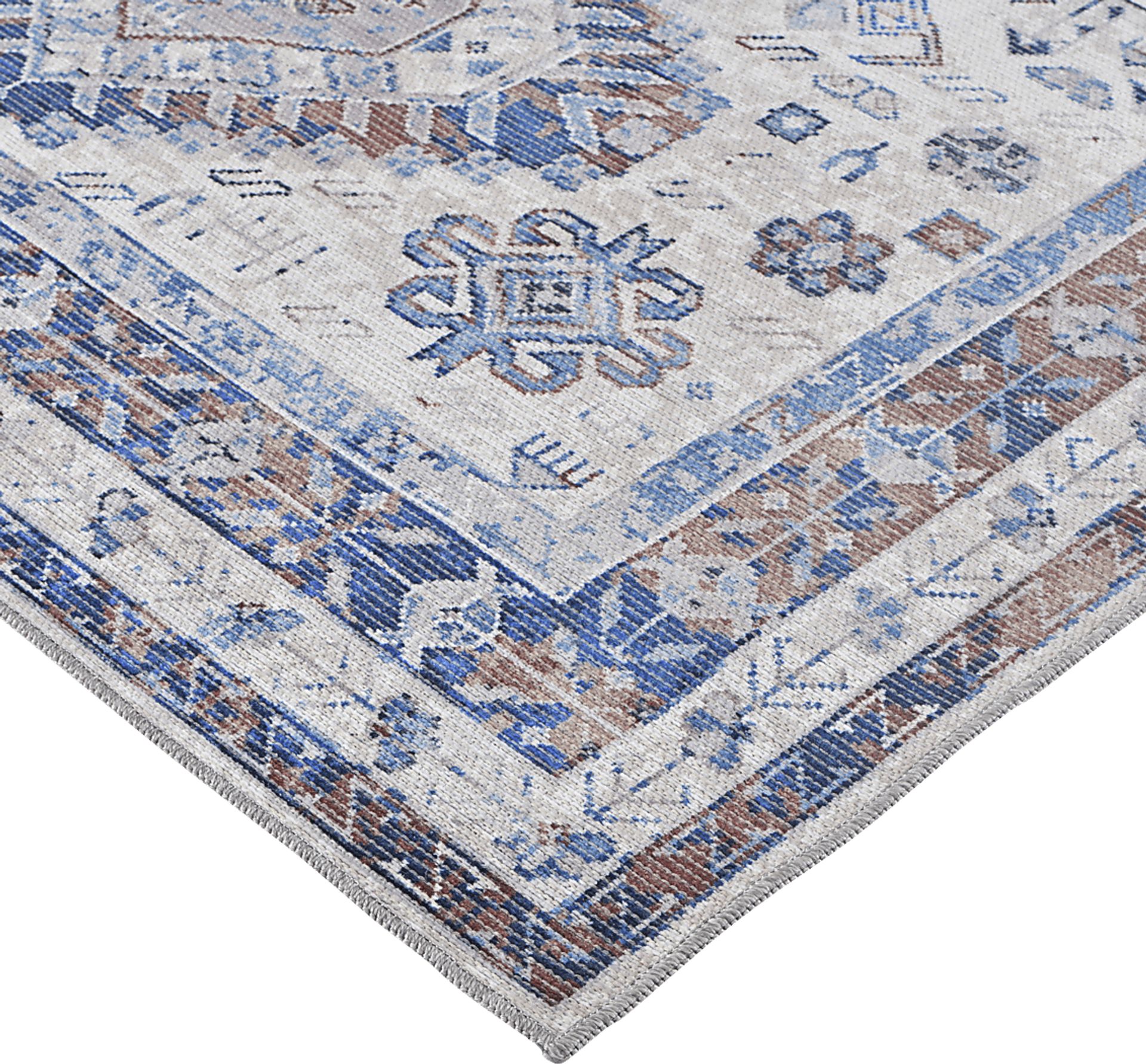 Aebby Blue 5'3 x 7'6 Machine Washable Rug - Image 2
