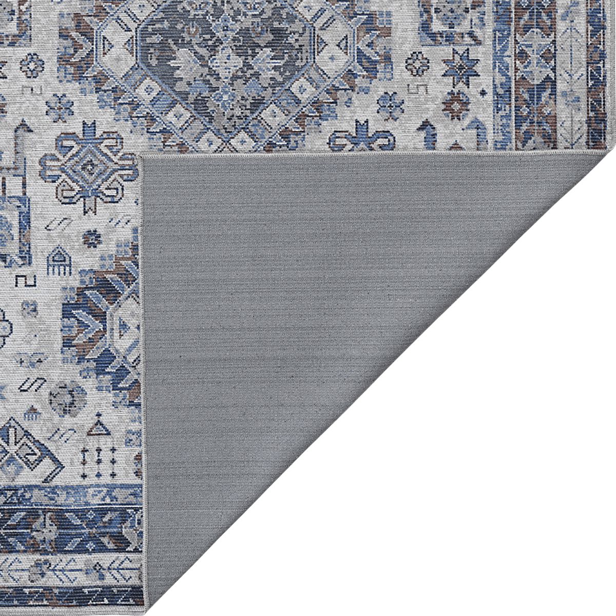 Aebby Blue Polyester Fabric Rug | Rooms to Go