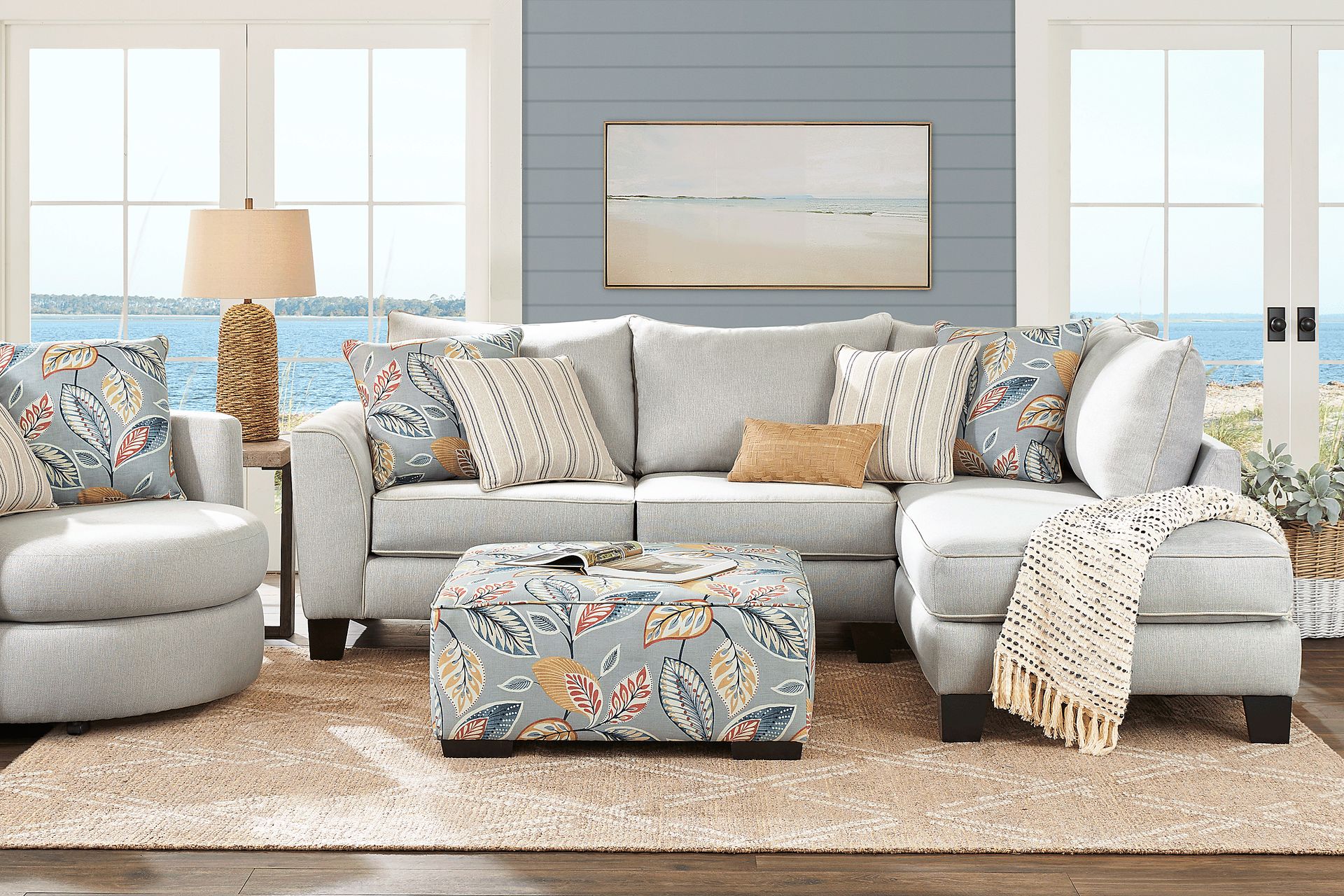 Aegean Place Bluestone 6 Pc Sectional Living Room - Image 1