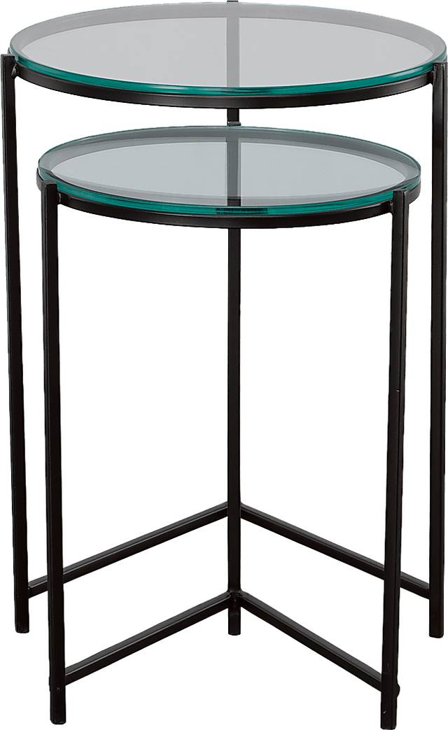 Aellana Black Nesting Tables, Set of 2 - Thumbnail - Image 2