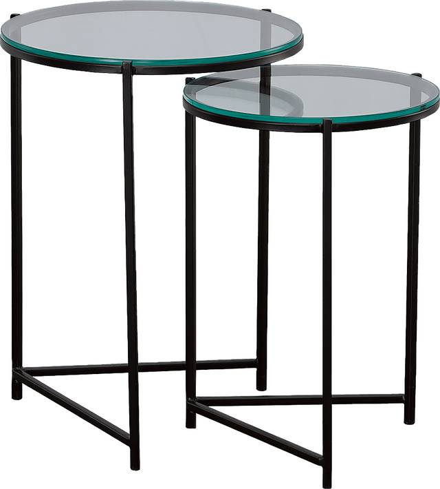 Aellana Black Nesting Tables, Set of 2 - Thumbnail - Image 1