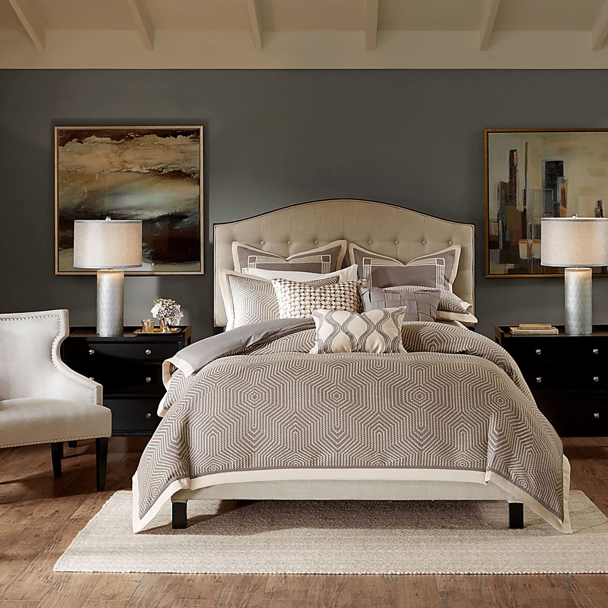 Aellice Gray Queen Comforter Set | Rooms to Go
