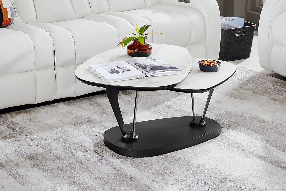 Aeon White Swivel Cocktail Tabl | Rooms to Go