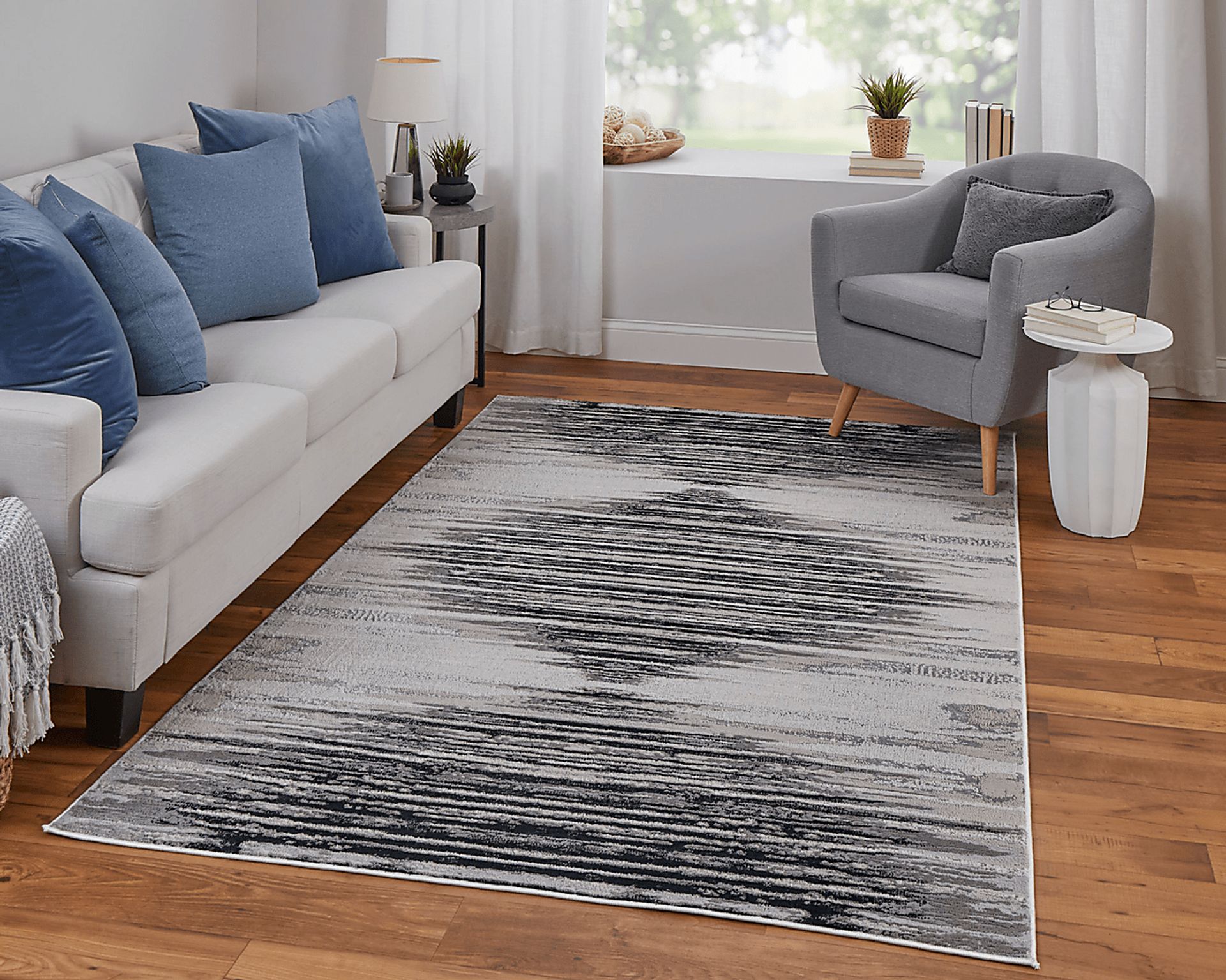 Aera Black 6'7 x 9'6 Rug - Image 3