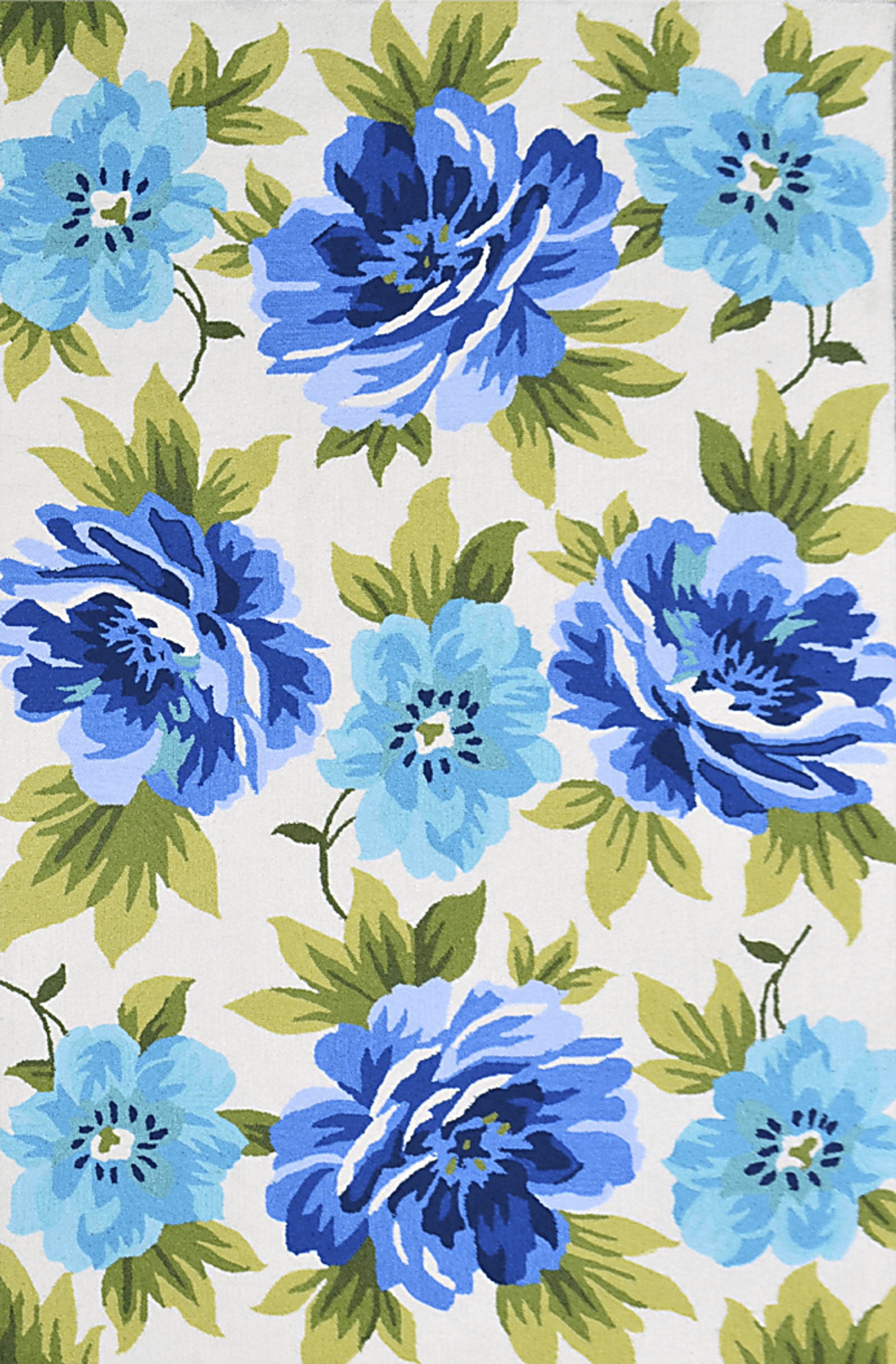 Affame Blue 5' x 8' Indoor/Outdoor Rug - Image 1