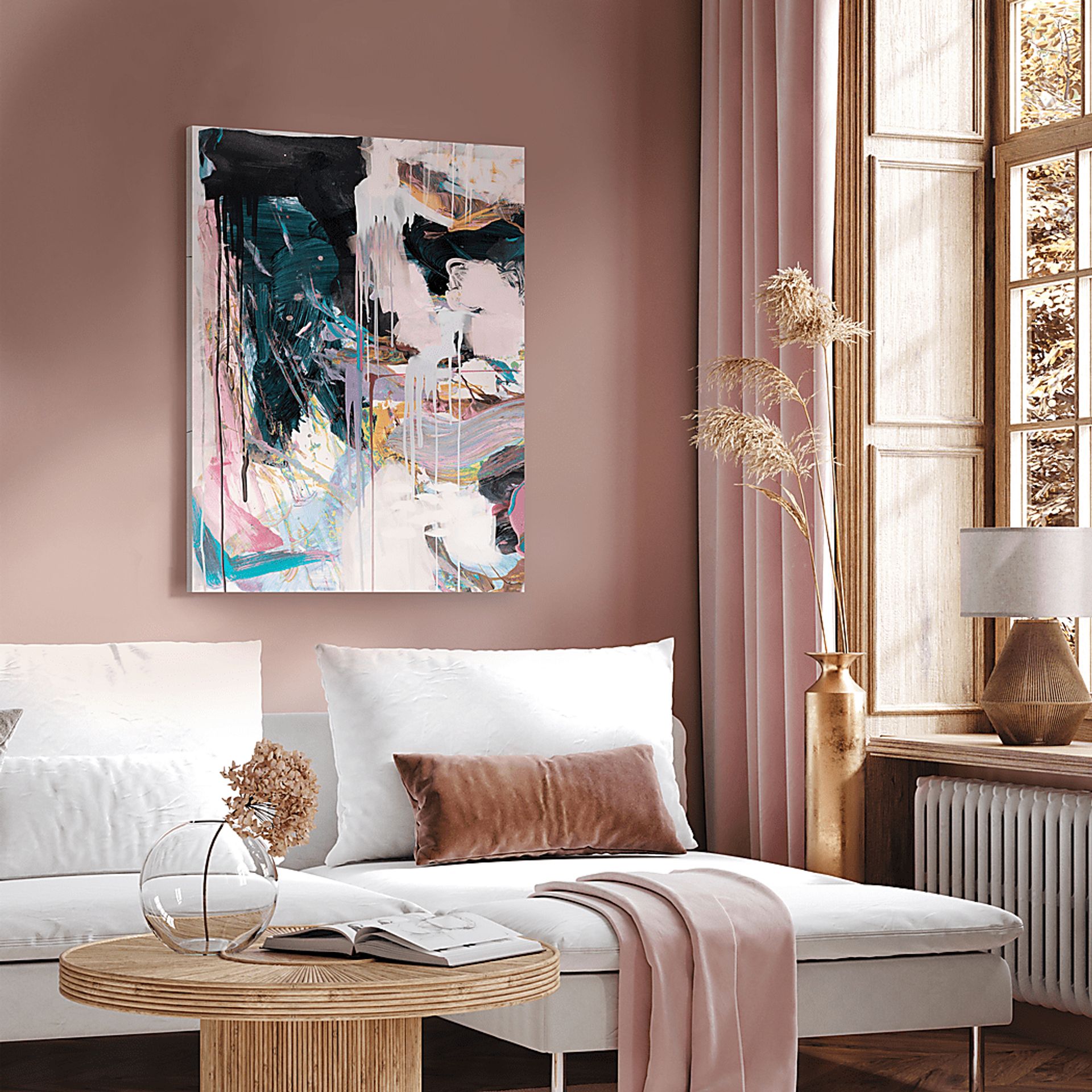 Aftyn Blue Canvas Wall Art - Image 2