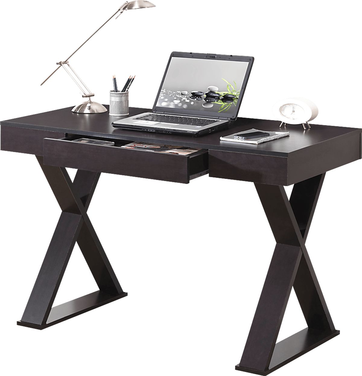 Agdoi Espresso Dark Wood Desk | Rooms to Go