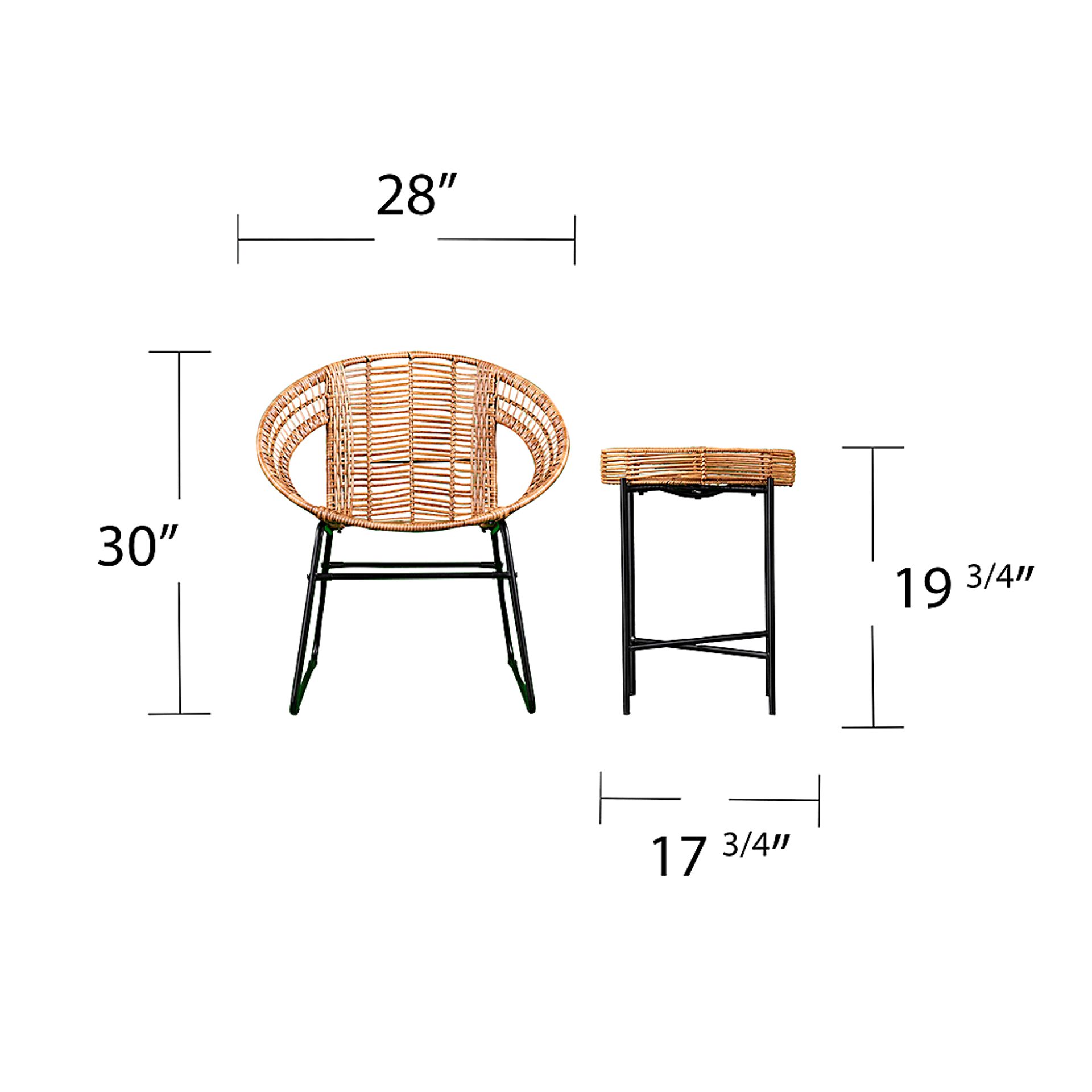 Agincourt Natural Outdoor 3 Pc Bistro Set - Image 9