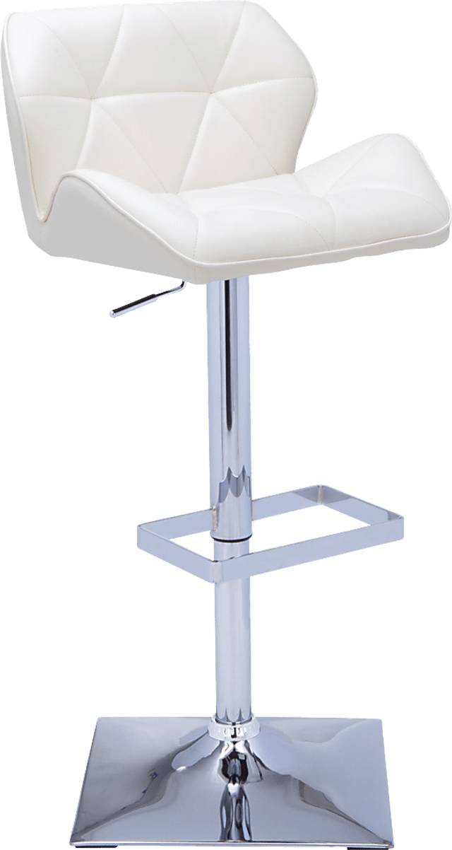 Agnon White Adjustable Barstool - Thumbnail - Image 1