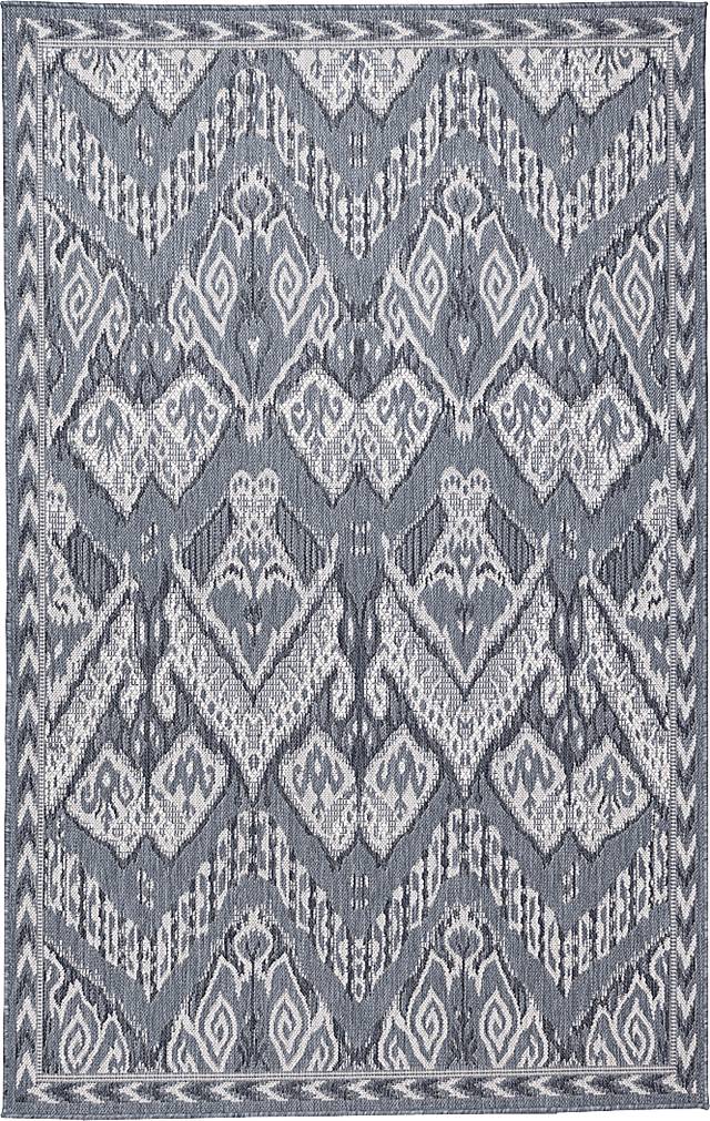 Agrippa Dark Blue 6'6 x 9'4 Indoor/Outdoor Rug - Thumbnail - Image 1