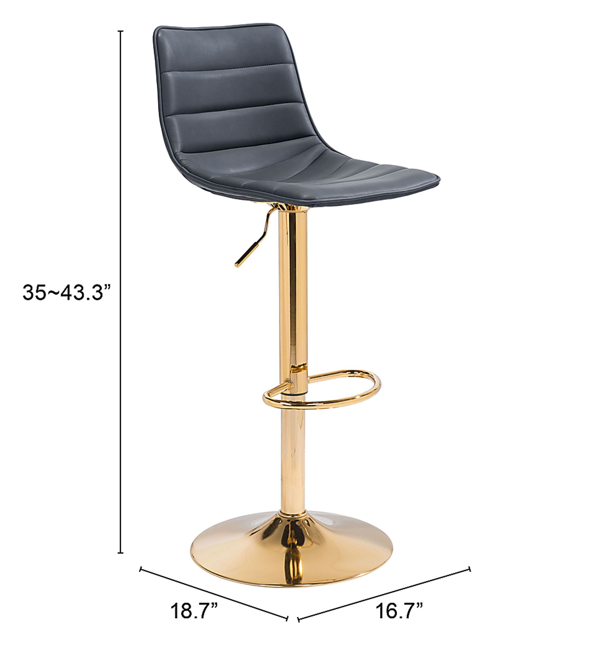 Agrona Black Adjustable Barstool - Image 9