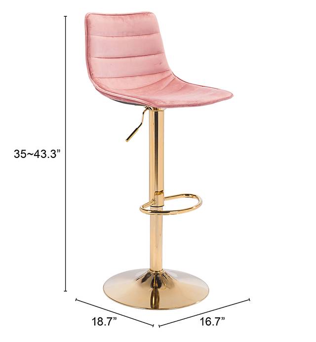 Agrona Pink Adjustable Barstool - Thumbnail - Image 7