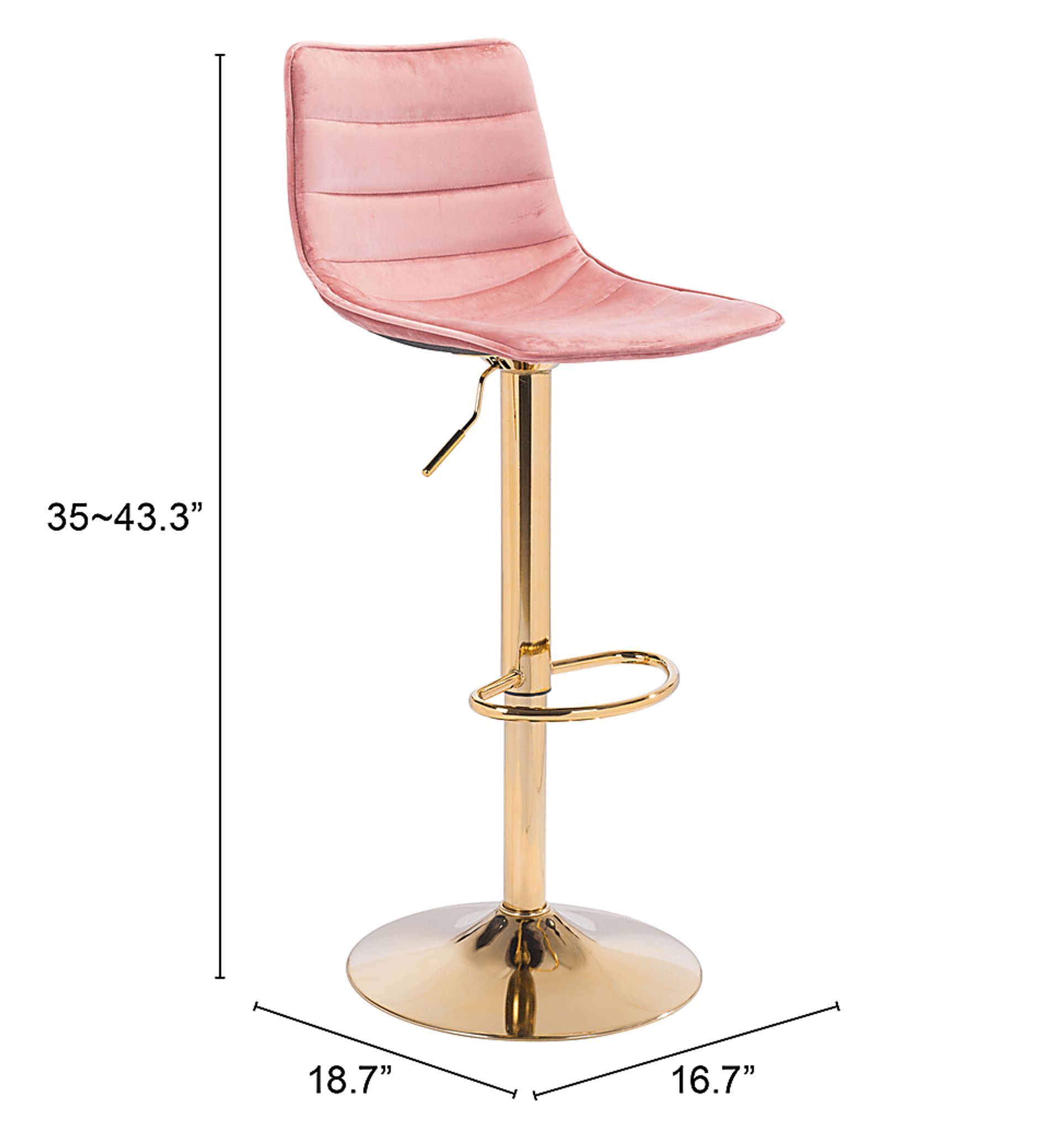 Agrona Pink Adjustable Barstool - Image 7