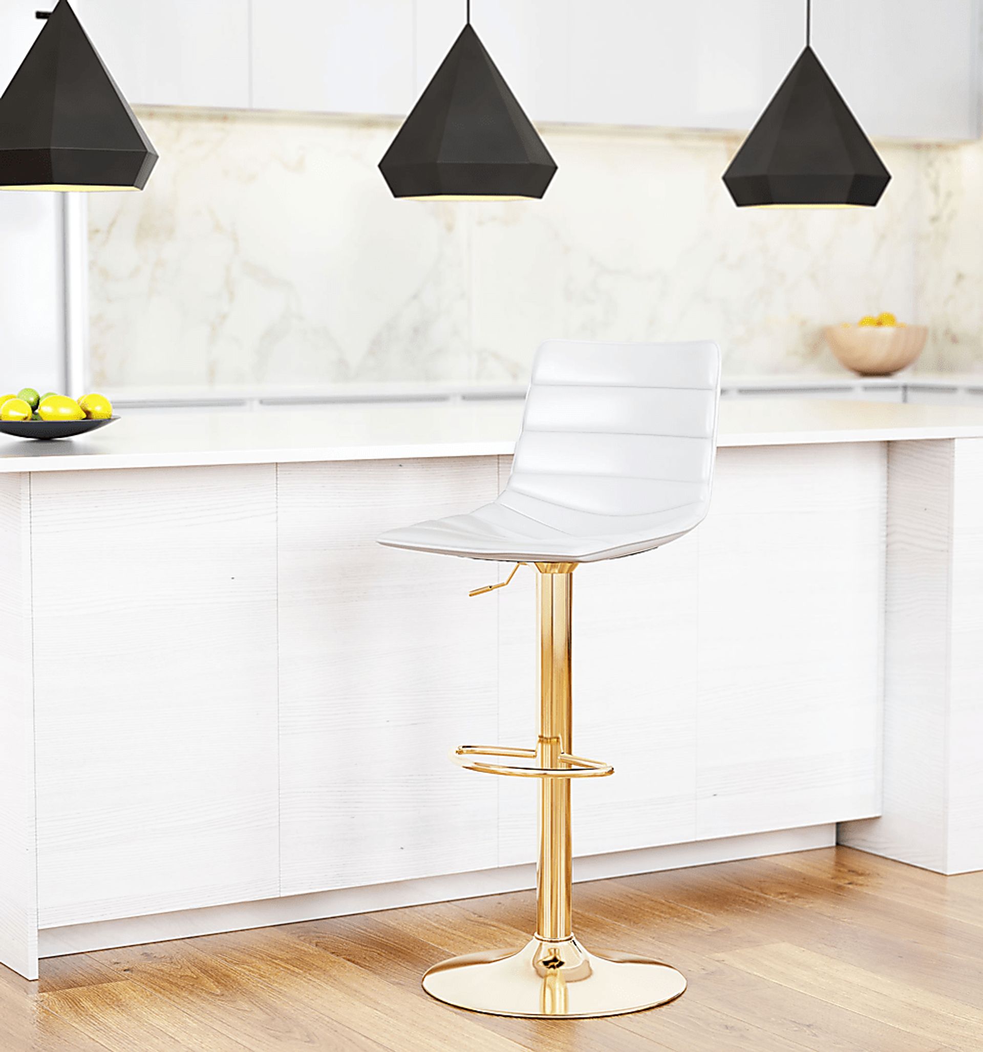 Agrona White Adjustable Barstool - Image 8