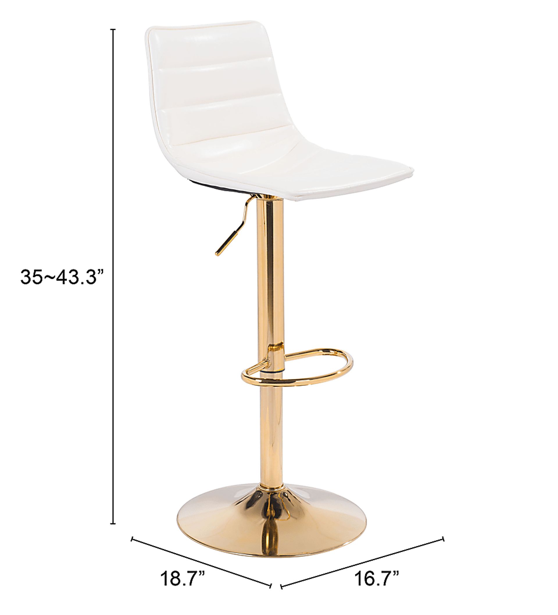 Agrona White Adjustable Barstool - Image 9