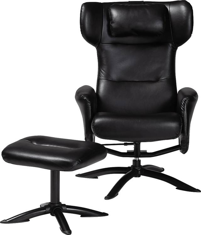 Aguilay Black Accent Chair and Ottoman - Thumbnail - Image 7