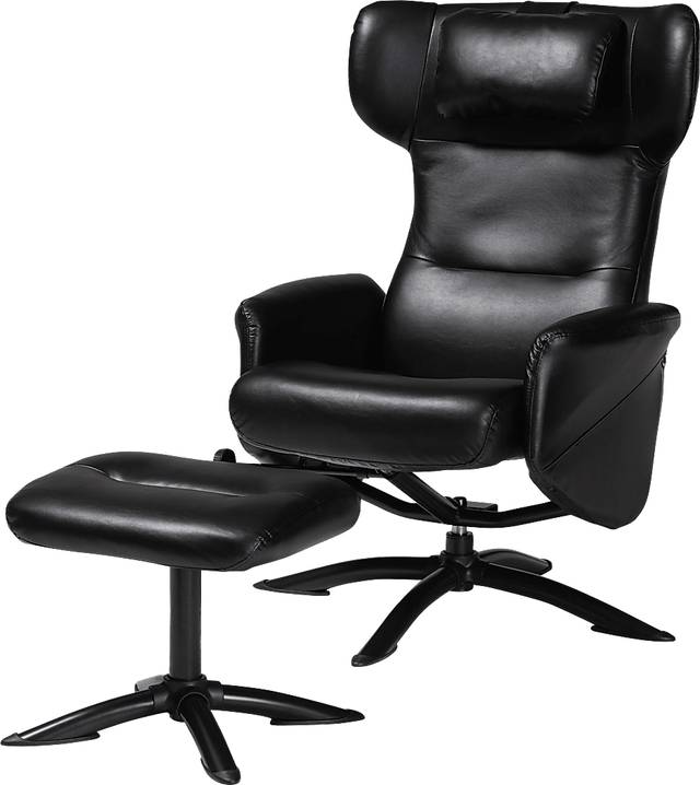Aguilay Black Accent Chair and Ottoman - Thumbnail - Image 1