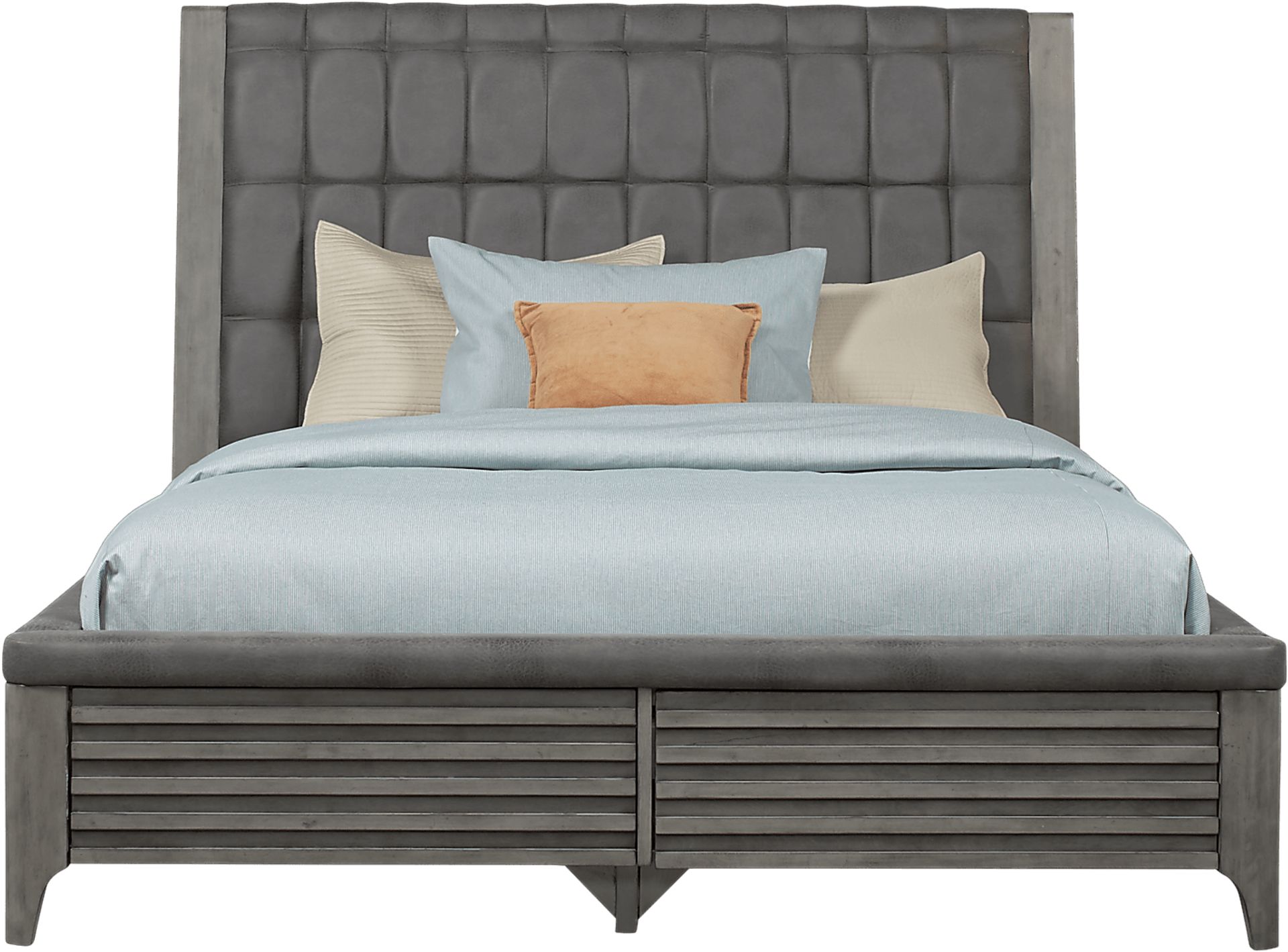 Aguilita Gray 3 Pc Queen Panel Bed with Storage - Image 1