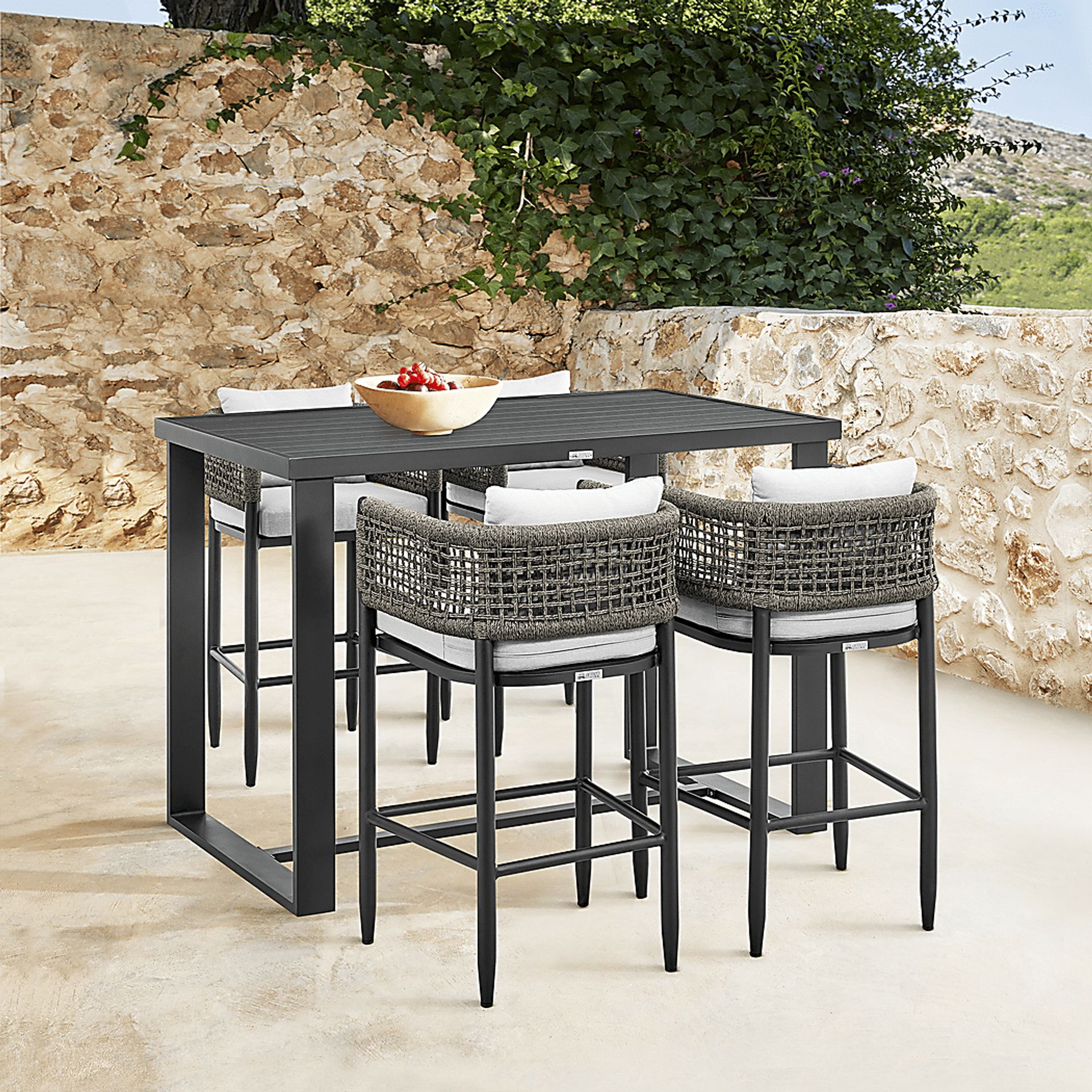 Outdoor Agusta Black Barstool - Image 11