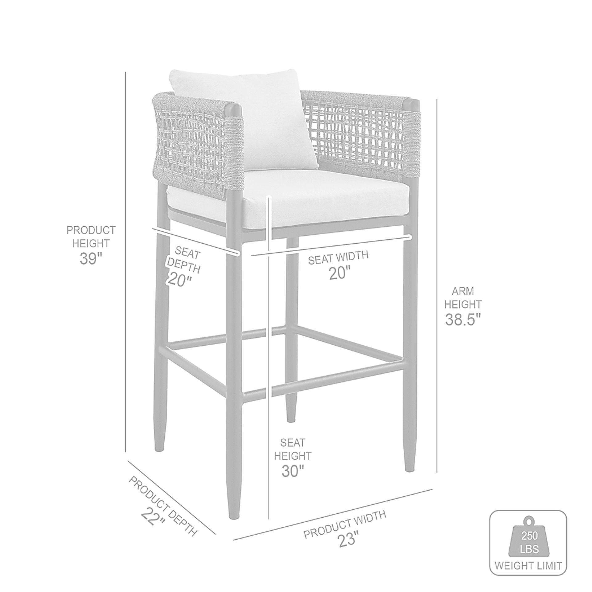 Outdoor Agusta Black Barstool - Image 12