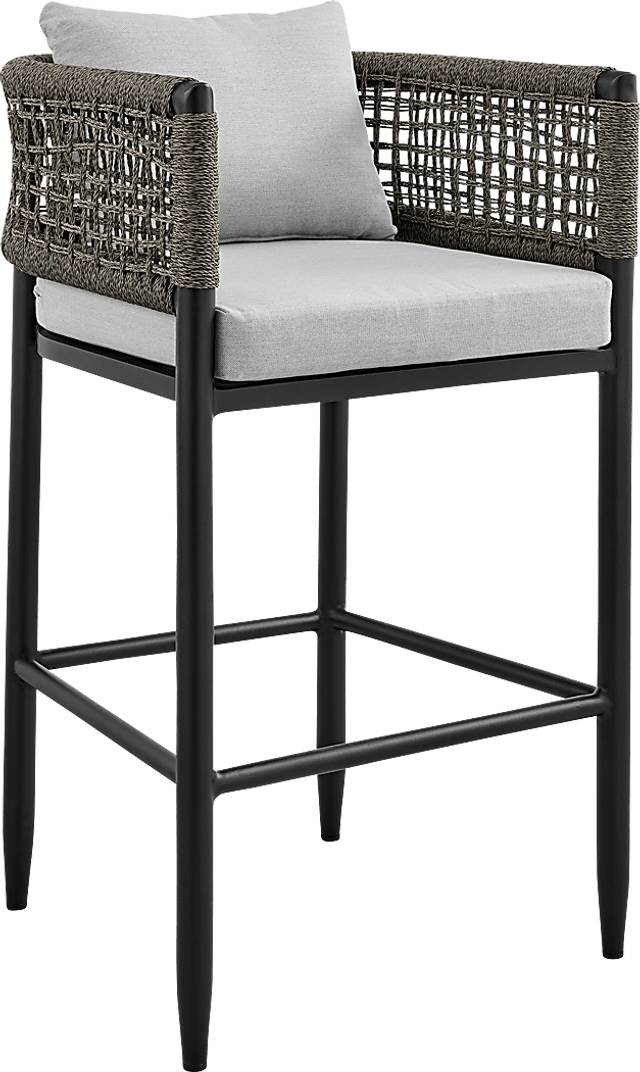Outdoor Agusta Black Barstool - Thumbnail - Image 1