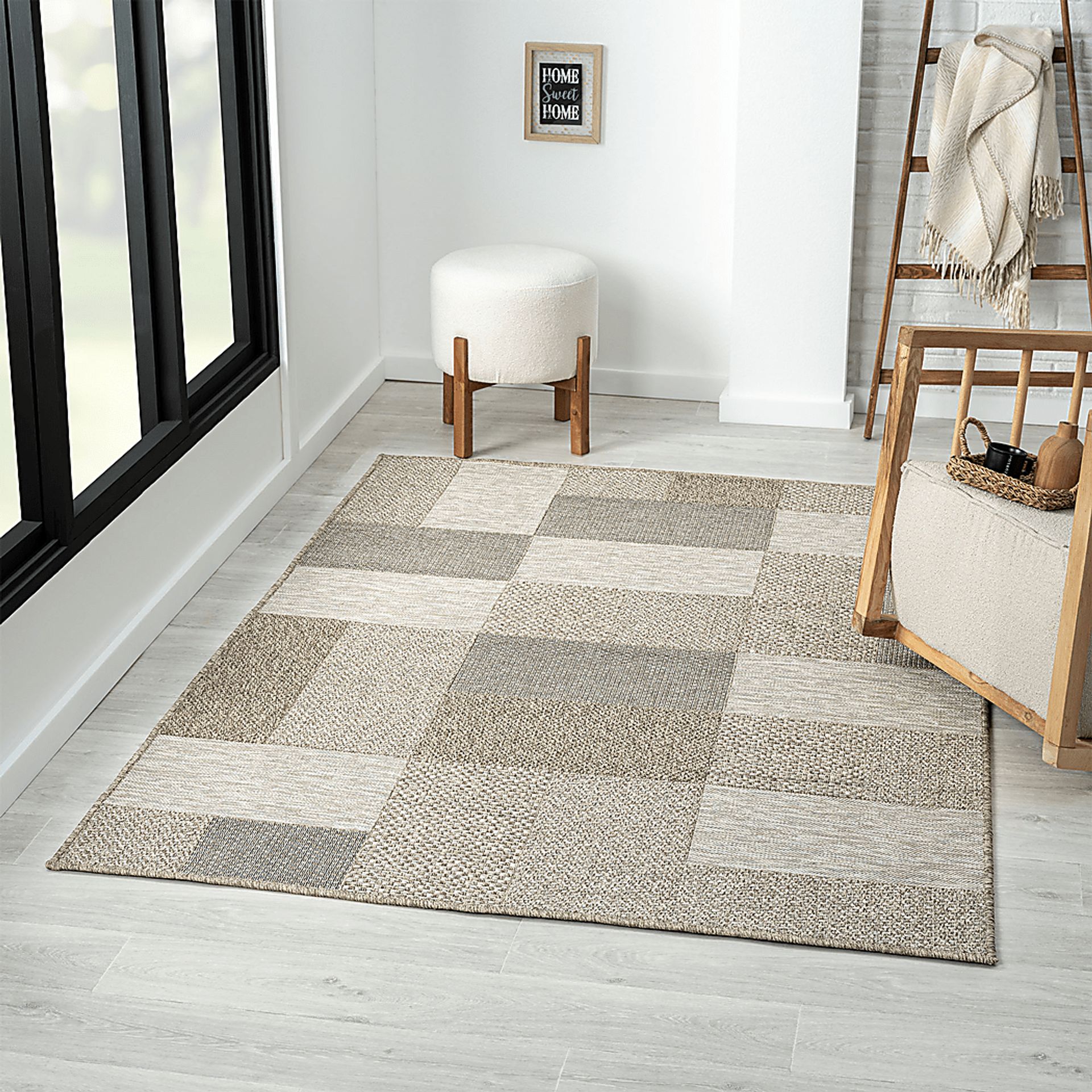 Ahedho Tan 7'10 x 9'6 Indoor/Outdoor Rug - Image 2