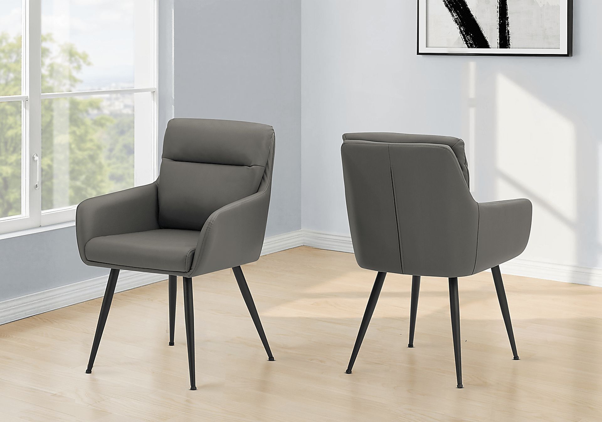 Ahia Gray Side Chair, Set of 2 - Image 2