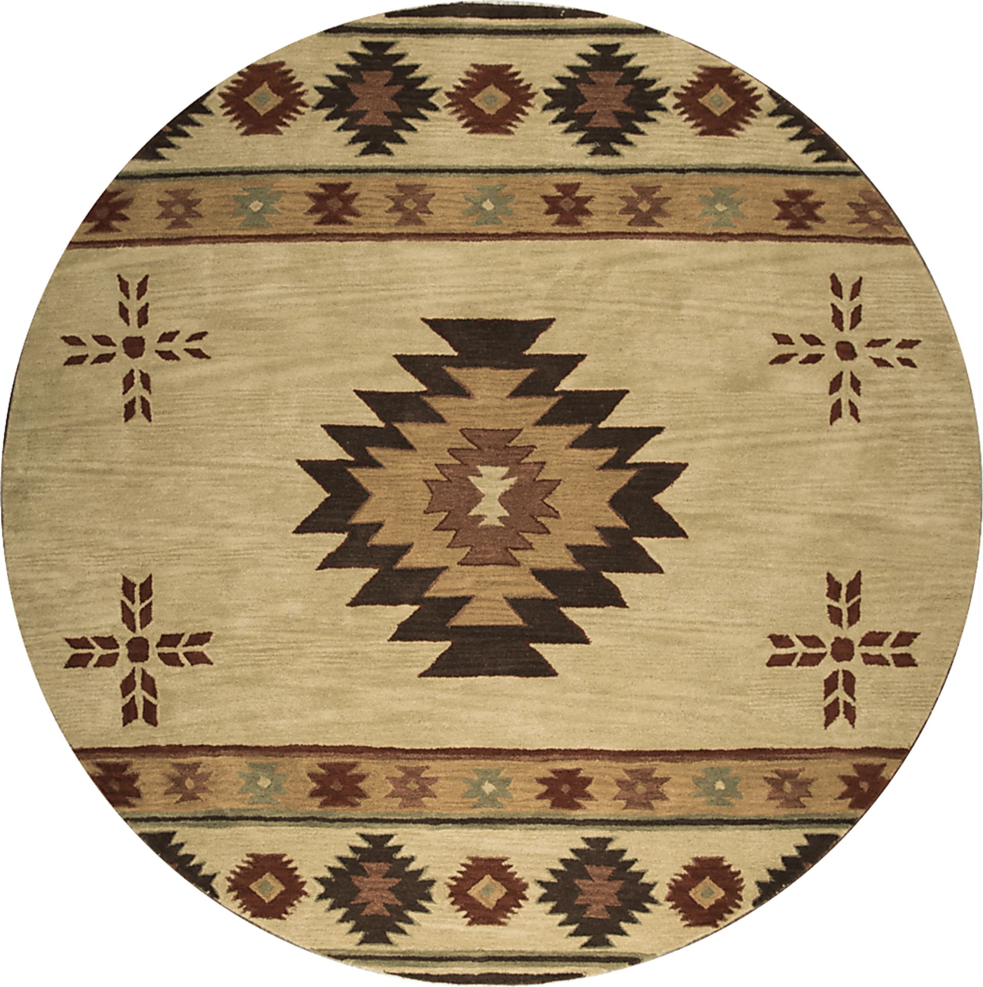 Ahnika Beige 8' Round Rug - Image 1