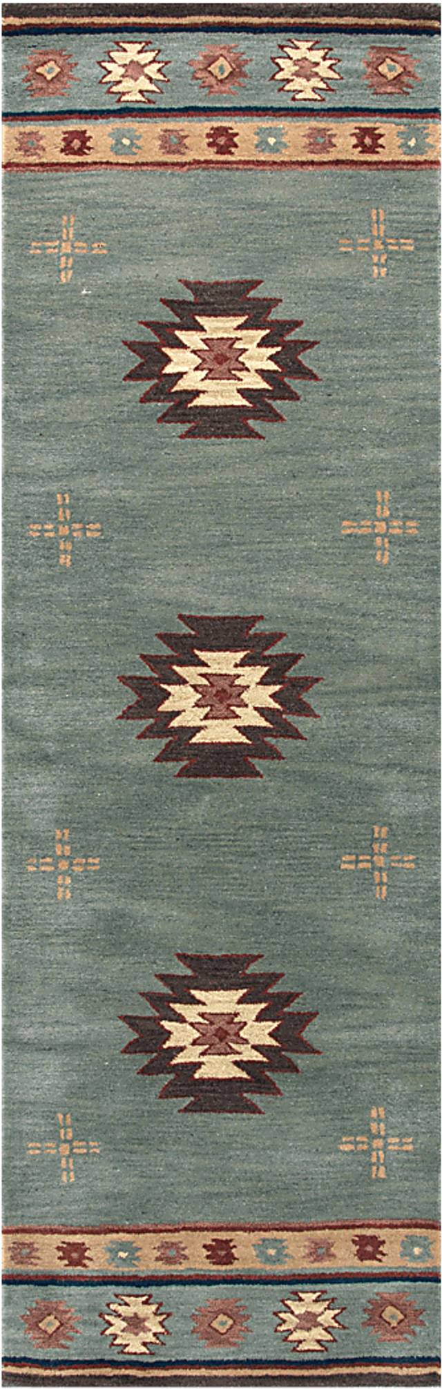 Ahnika Blue 2'6 x 10' Runner Rug - Thumbnail - Image 1