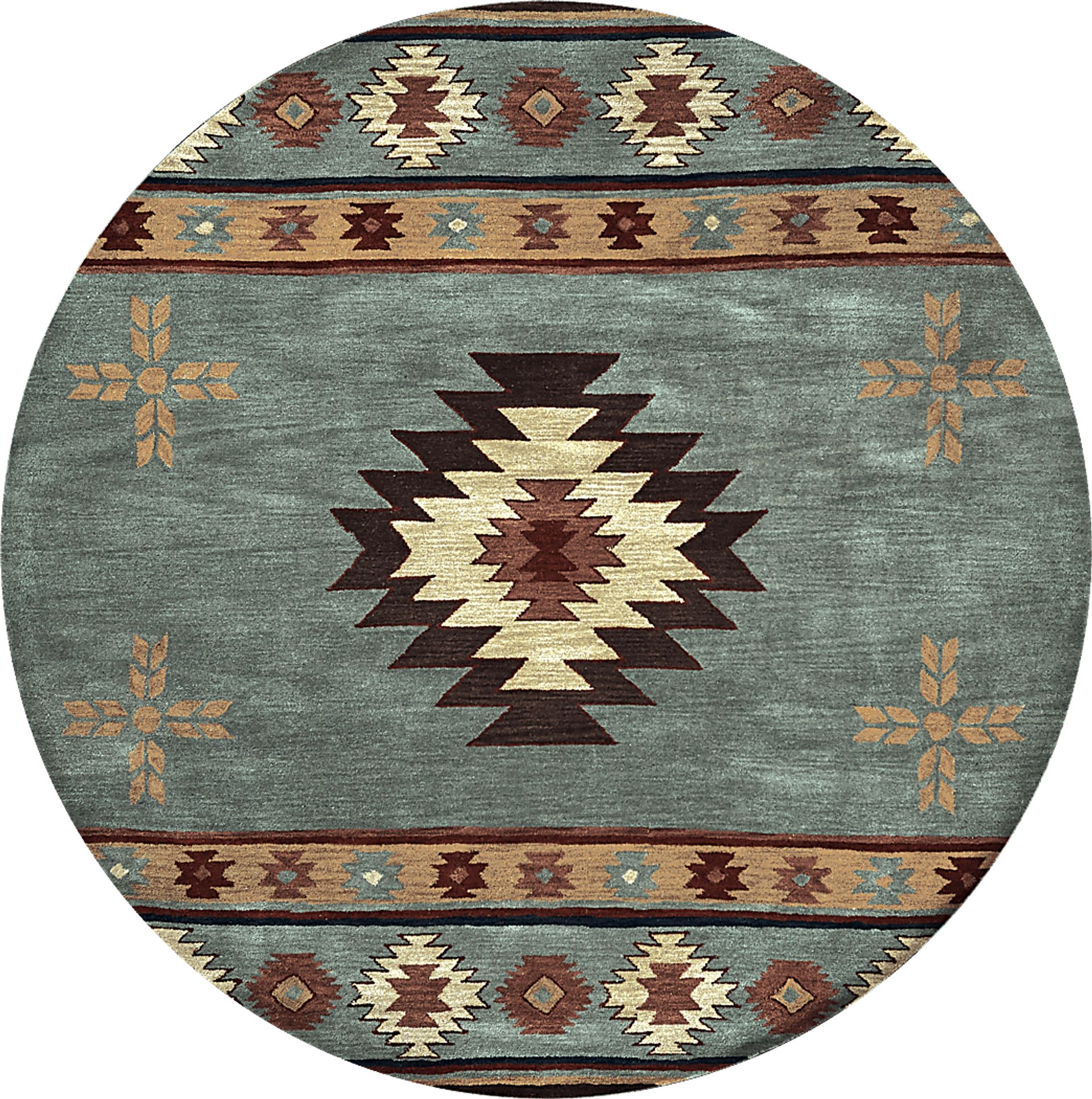 Ahnika Blue 8' Round Rug - Image 1