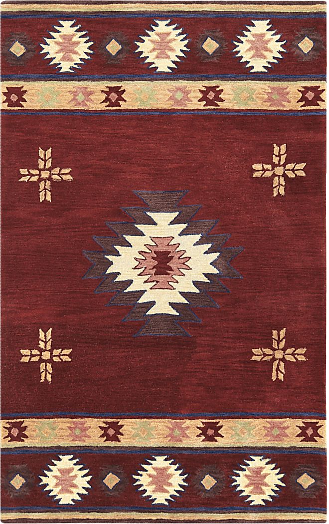 RIMA Modern Contemporary Abstract 5X8 5x7 Rug 4999 Red