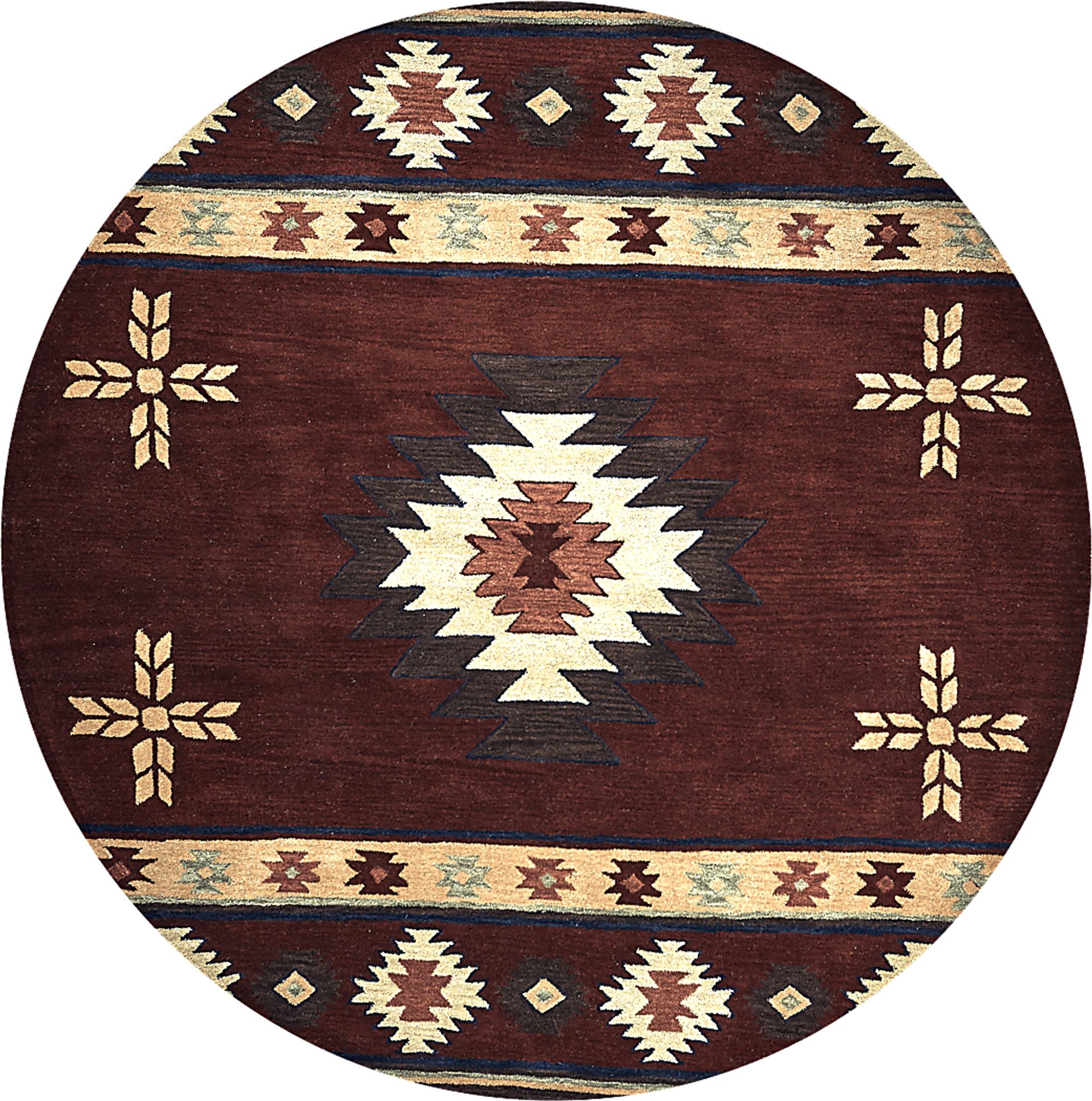 Ahnika Red 8' Round Rug - Image 1