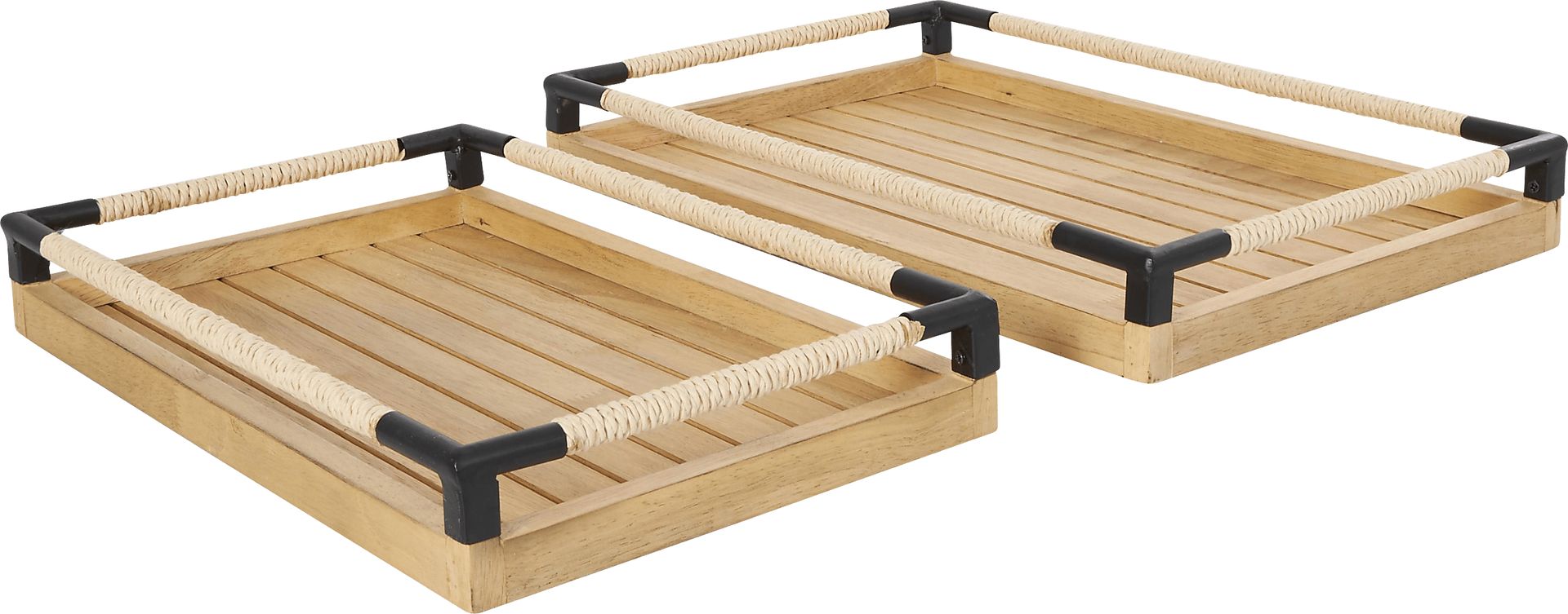 Ahoma Brown Tray, Set of 2 - Image 1