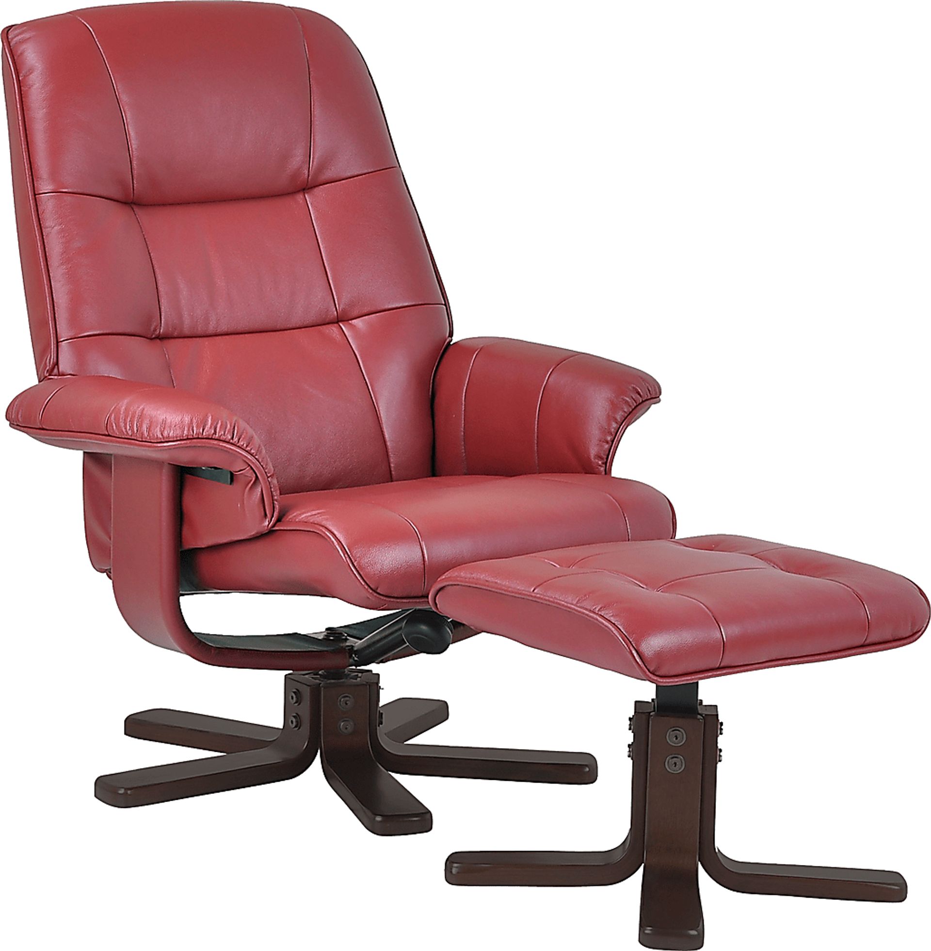 Aida Burgundy Chair & Ottoman - Image 1