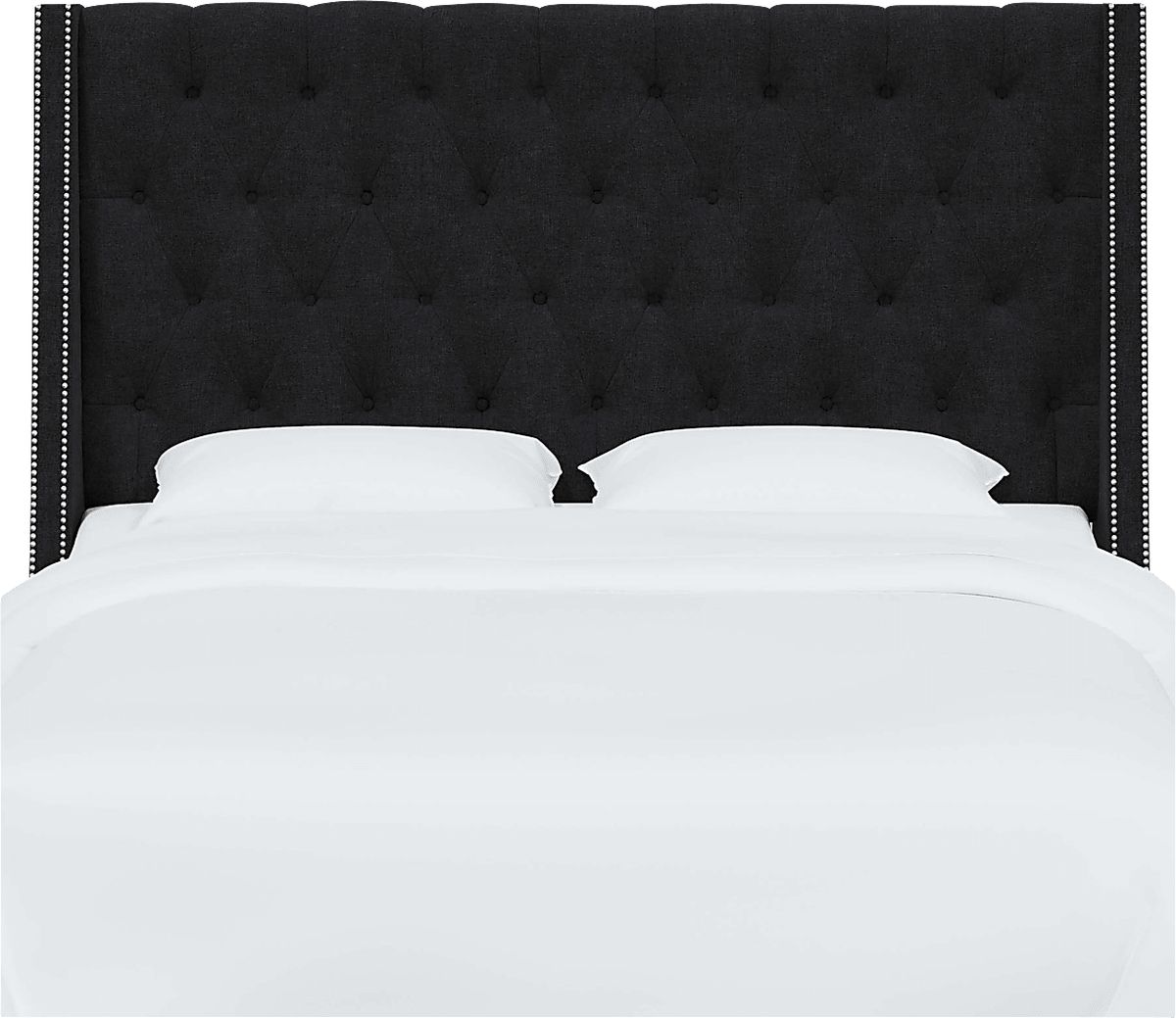 Aidyl Black Linen,Polyester Fabric Twin Headboard Rooms to Go