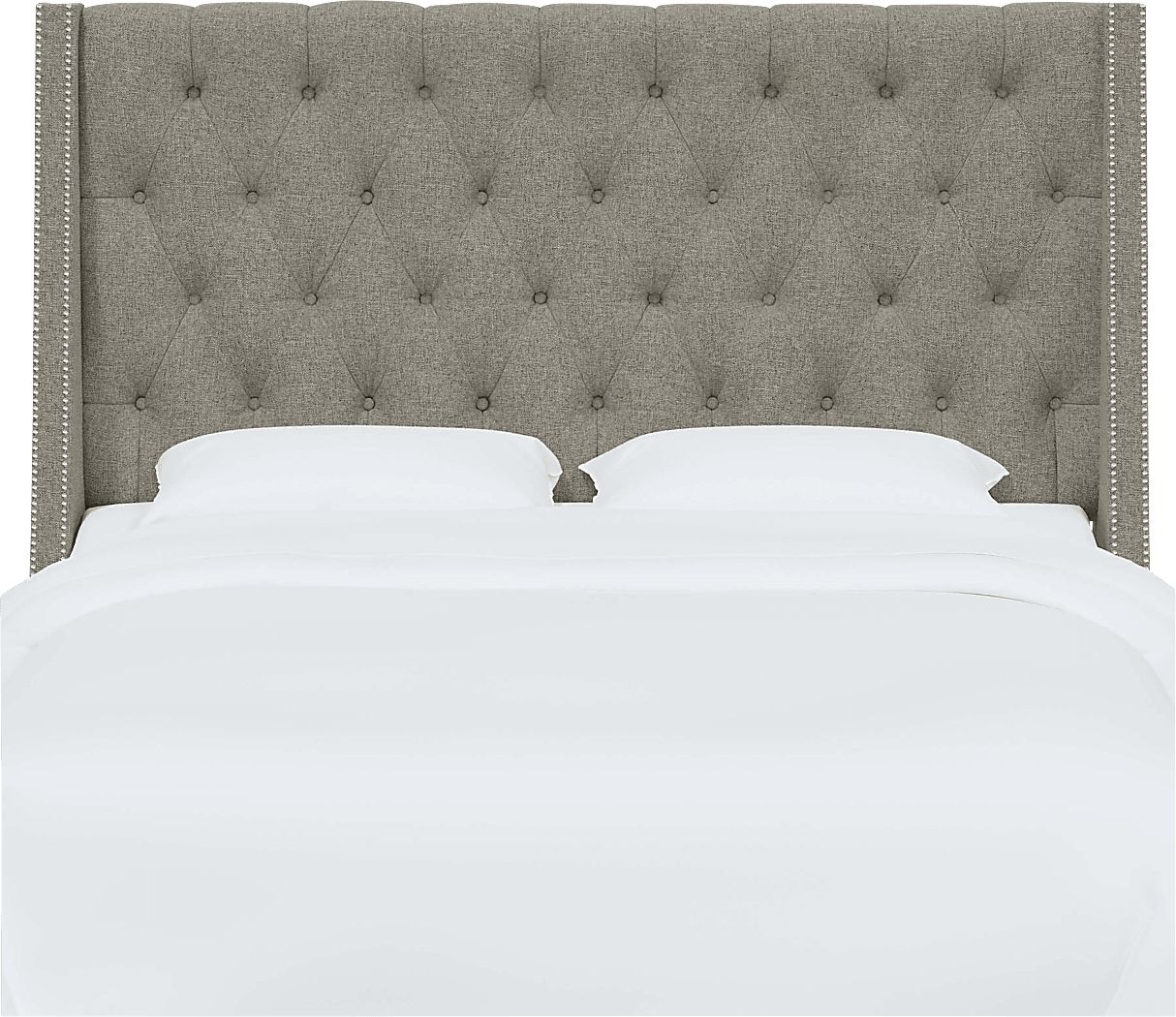 Aidyl Dark Gray Linen Polyester Fabric Queen Headboard Rooms To Go   Aidyl Gray Queen Headboard 30800153 Image Item