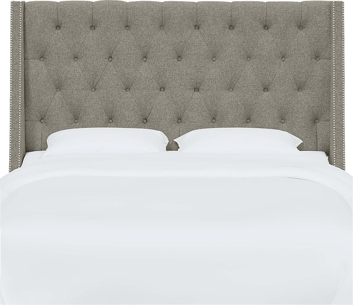 Aidyl Dark Gray Linen,Polyester Fabric Queen Headboard Rooms to Go