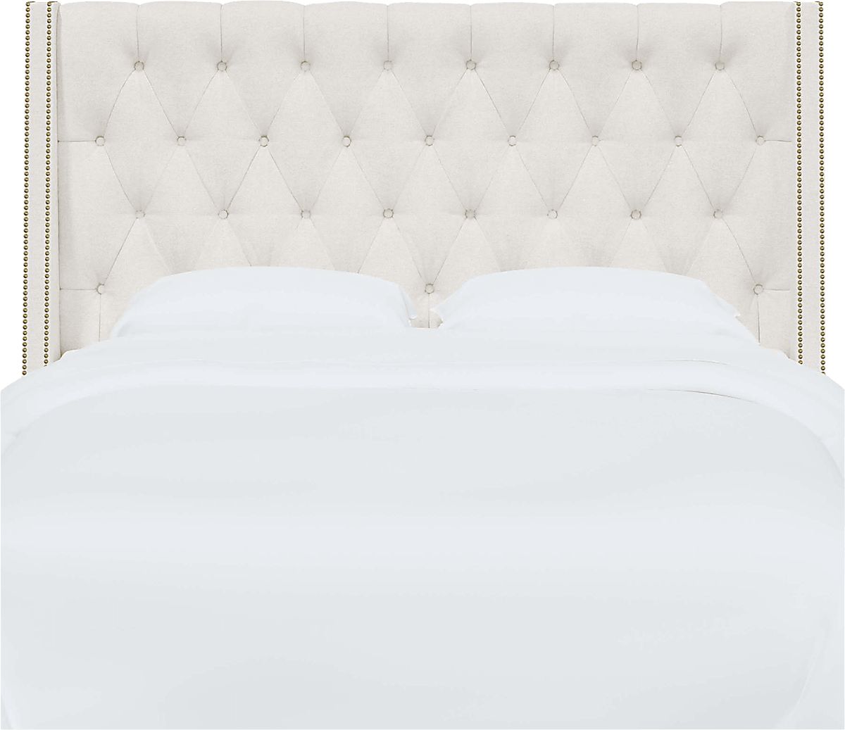 Aidyl White Linen,Polyester Fabric Full Headboard | Rooms to Go