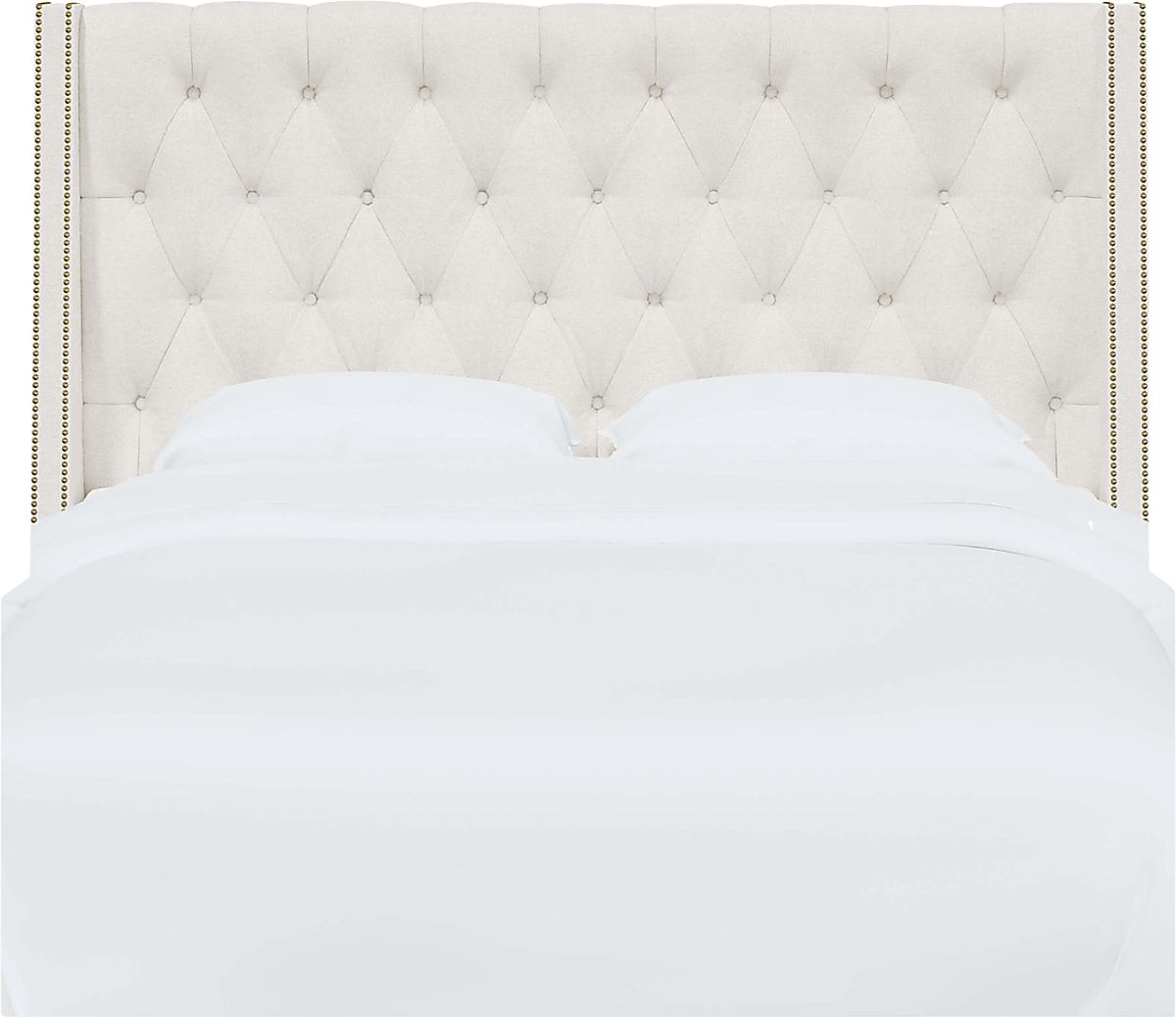 Aidyl White Linen,Polyester Fabric King Headboard | Rooms to Go