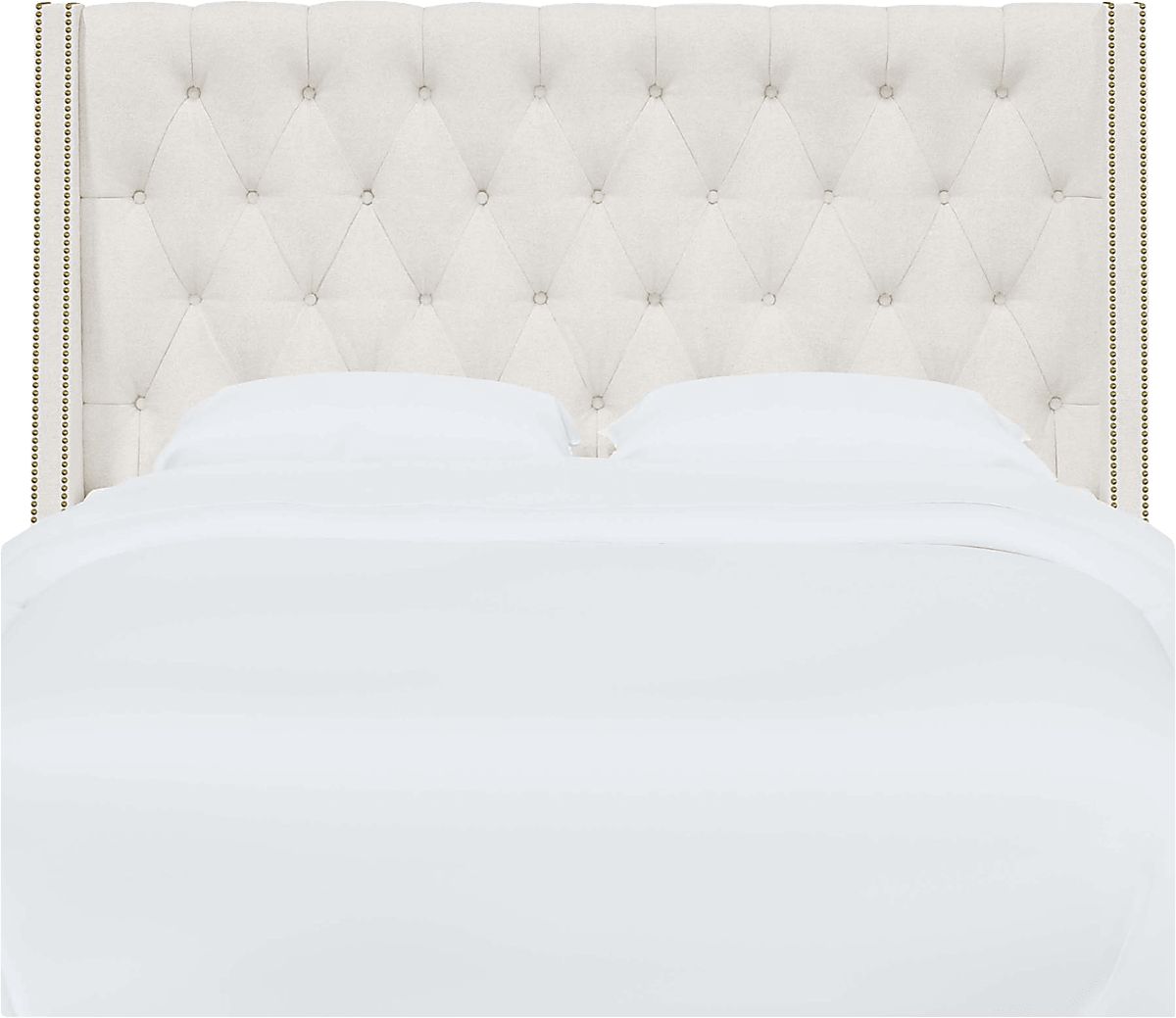 Aidyl White Linen,Polyester Fabric Queen Headboard Rooms to Go